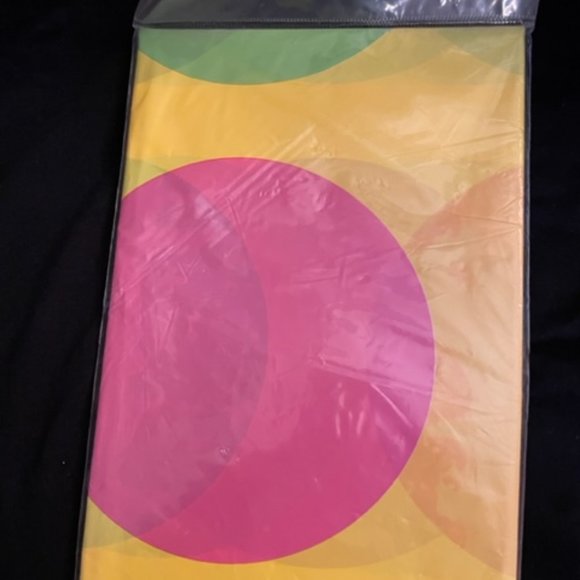 Lot of 2 Party Express Hallmark Vinyl Tablecloth 54"X102" Birthday Fun Dots. NEW - Picture 4 of 8